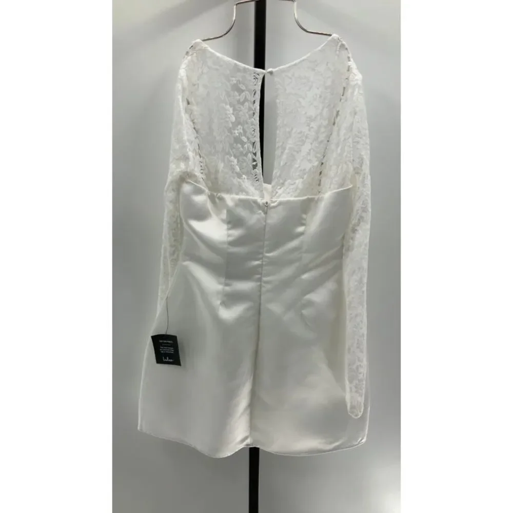 Lulu's White Long Sleeve Lace Dress - Picture 3 of 4